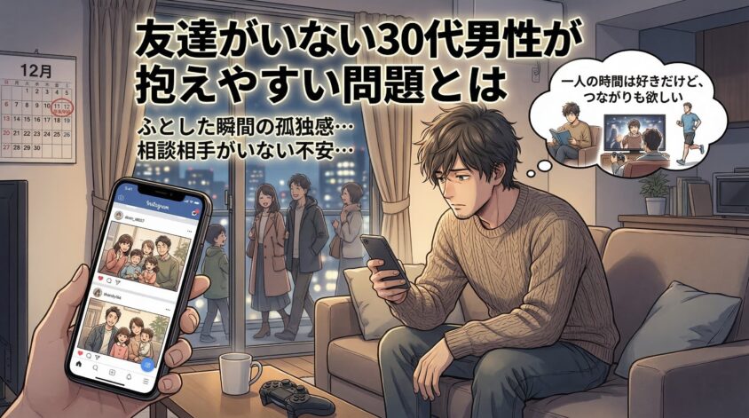 友達がいない30代男性が抱えやすい問題とは