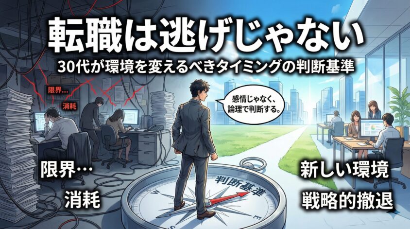 「転職は逃げじゃない」——30代が環境を変えるべきタイミングの判断基準