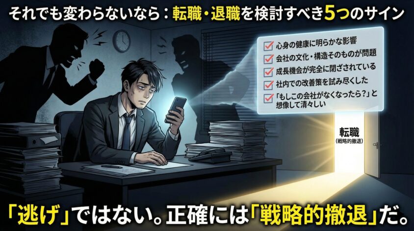 それでも変わらないなら：転職・退職を検討すべき5つのサイン