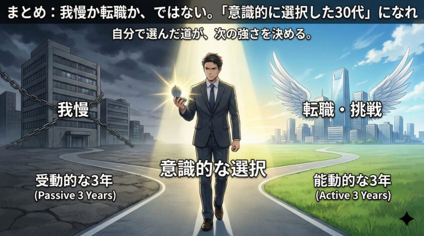 まとめ：我慢か転職か、ではない。「意識的に選択した30代」になれ