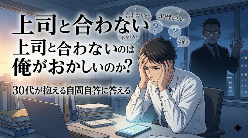 上司と合わないのは俺がおかしいのか？30代が抱える自問自答に答える
