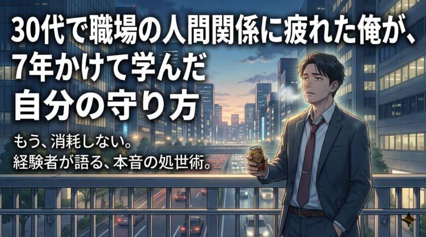 30代で職場の人間関係に疲れた俺が、7年かけて学んだ自分の守り方