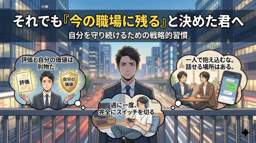 それでも「今の職場に残る」と決めた人へ——自分を守り続ける習慣