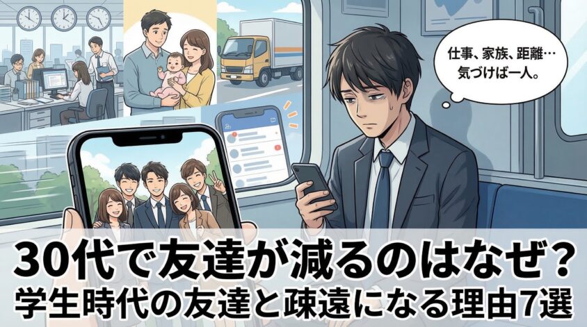 30代で友達が減るのはなぜ?学生時代の友達と疎遠になる理由7選