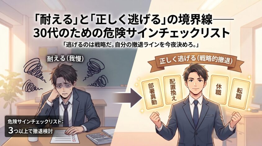 「耐える」と「正しく逃げる」の境界線――30代のための危険サインチェックリスト