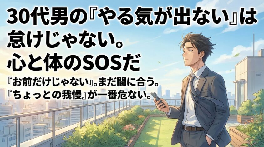 30代男が「やる気が出ない」のは怠けじゃない。心と体のSOSだ