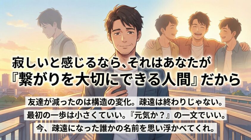 それでも寂しいと感じるなら、それはあなたが「繋がりを大切にできる人間」だから