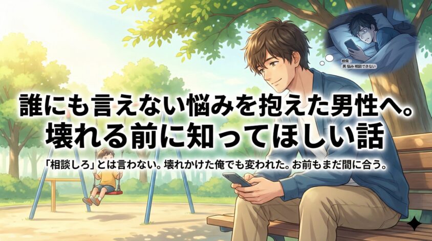 誰にも言えない悩みを抱えた男性へ。壊れる前に知ってほしい話