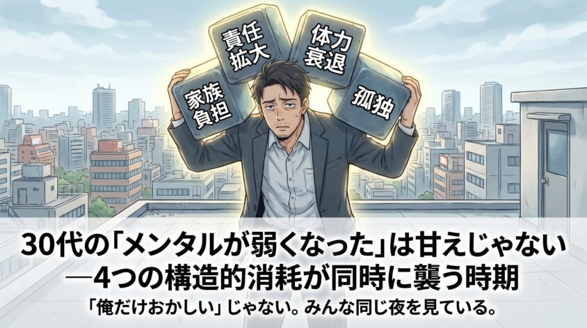 30代の「メンタルが弱くなった」は甘えじゃない—4つの構造的消耗が同時に襲う時期