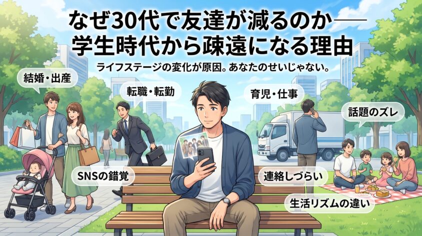 なぜ30代で友達が減るのか——学生時代から疎遠になる7つの理由