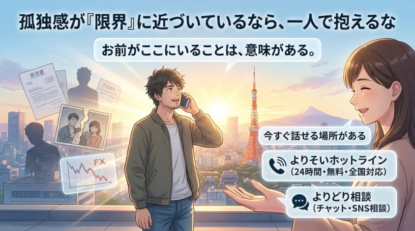 孤独感が「限界」に近づいているなら、一人で抱えるな