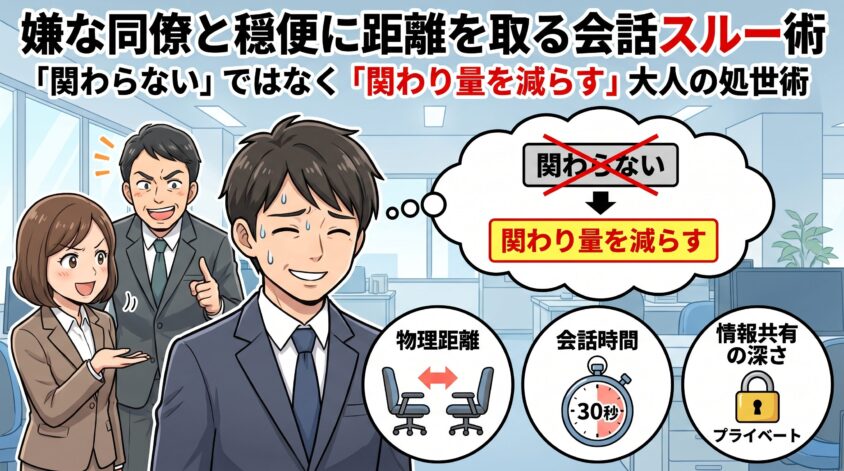 嫌な同僚と穏便に距離を取る会話スルー術