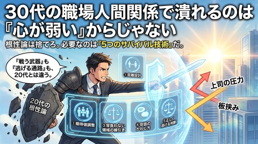30代の職場人間関係で潰れるのは「心が弱い」からじゃない