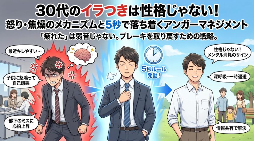 30代のイラつきは性格じゃない—怒り・焦燥のメカニズムと5秒で落ち着くアンガーマネジメント