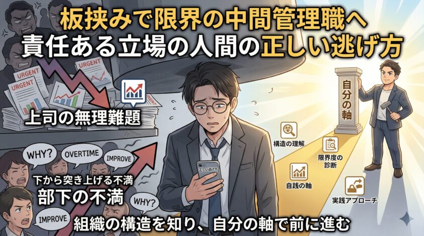 板挟みで限界の中間管理職へ、責任ある立場の人間の正しい逃げ方