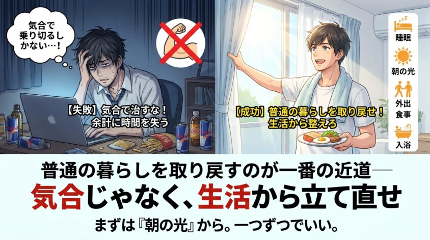 普通の暮らしを取り戻すのが一番の近道—気合で治すな、生活から整えろ