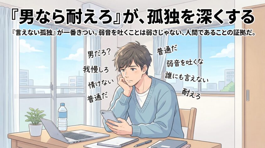 「男なら孤独くらい耐えろ」——その声が孤独感をさらに深くしている