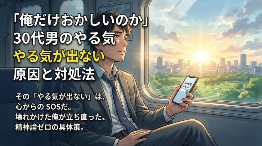 「俺だけおかしいのか」30代男のやる気が出ない原因と対処法