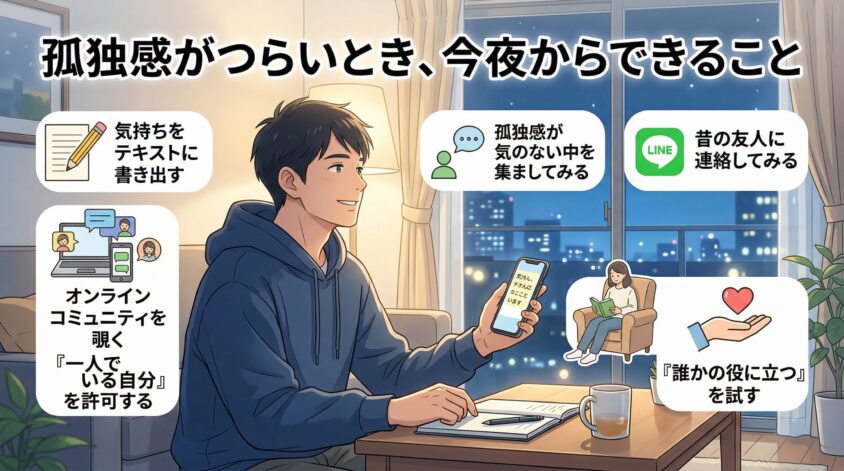 孤独感がつらいとき、今夜からできる5つのこと