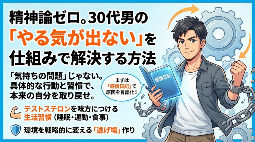 精神論ゼロ。30代男の「やる気が出ない」を仕組みで解決する方法