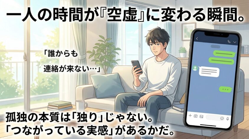 一人の時間が「空虚」に変わる瞬間——孤独感が深まるメカニズム