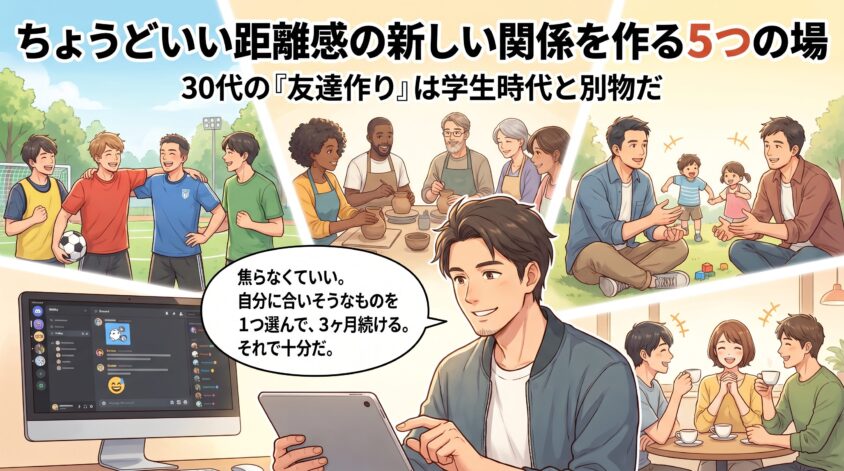 ちょうどいい距離感の新しい関係を作る5つの場