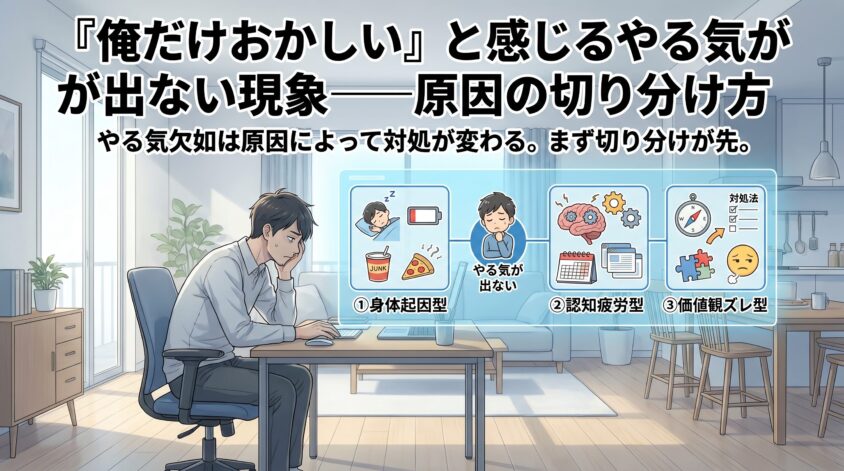 「俺だけおかしい」と感じるやる気が出ない現象—原因の切り分け方